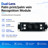 Módulo USB de detección de huellas y venas palmares binocular con detección de vitalidad en 0.1s para Android, Windows, Linux SDK, para ascensores, cerraduras inteligentes de puertas y puertas de acceso.