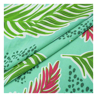 Tela de viscosa tejida con motivos de hojas tropicales, tela suave y fluida para blusas y faldas de verano, tela de rayón estampada con hojas al por mayor.
