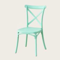 Chaise de salle à manger ergonomique moderne à dossier croisé en PP, empilable, durable, pour la maison, la cuisine, la salle à manger
