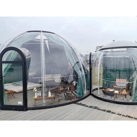 Petite tente dôme en verre transparent de luxe pour l'extérieur Igloo pour glamping à domicile en PC transparent