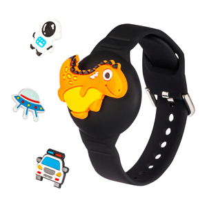 Personnalisable mignon véritable Silicone aimant <span class=keywords><strong>AirTag</strong></span> couverture pour enfants étanche antichoc sangle bricolage luxe porte-carte souple - Product Image 4