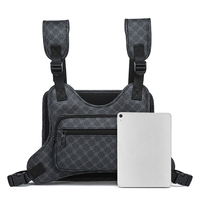 Dernière conception de luxe en cuir PU hommes poitrine Rig sac Streetwear antivol tactique gilet sac