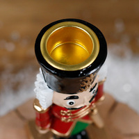 Nouvelles décorations de Noël d'intérieur, cadeaux pour la maison, soldat casse-noisette, porte-bougie en résine pour bureau, ornement, vente en gros