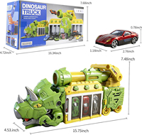 Ensemble de jeu pliable pour tout-petits avec jeu de tir à éjection, camion dinosaure et 12 voitures de course pour enfants