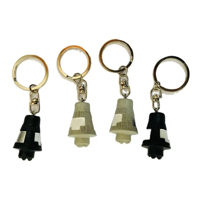 Cheap key ring souvenir 3D figurine keyring custom gift key chain space capsule shape keychain