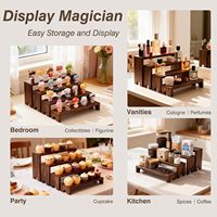 Présentoir en bois à 4 niveaux non pliable pour le rangement alimentaire et la décoration de fêtes - Étagère à épices, table à desserts, utilisation en stand de vente