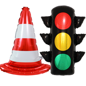 Ballons en feuille de mylar en forme de cône de signalisation CYmylar, route de <span class=keywords><strong>taxi</strong></span> US 66, pneu de voiture, ballons à l'hélium pour garçons, décoration de fête automobile - Product Image 1