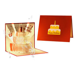 3D Pop up Birthday Cards LED Light Music Cake Greeting Card Happy Birthday Cards Greeting with Envelopes - Product Image 2