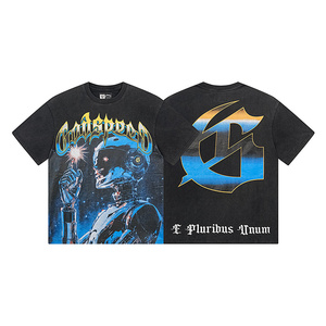 スケートボードゴッドスカイラインスカルスピーディプリントメンズグラフィックTシャツ100%コットンジャージーエコフレンドリーヴィンテージボクシーヒップホップストリートウェア - Product Image 4