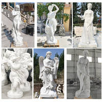 Statue de chérubin en marbre sculptée à la main sur mesure pour jardin et projet commémoratif de cimetière, sculpture classique italienne Putto