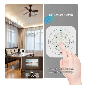 DC3V Interruptor de parede inteligente com 9 botões de sucção magnética, controle remoto de parede para casa inteligente, RF 433 MHz