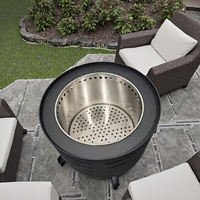 GENO Brasero Moderne Sans Fumée en Acier Inoxydable, Portable pour Camping et Barbecue en Extérieur