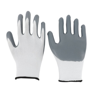 Precio bajo 13g Safe <span class=keywords><strong>White</strong></span> Grey Guantes recubiertos de nitrilo - Product Image 1