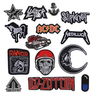 Punk Style Iron on Black Series Embroidery Rock Band Skull Moon Patch for Clothing Bag Jeans Decoration - Product Image 1