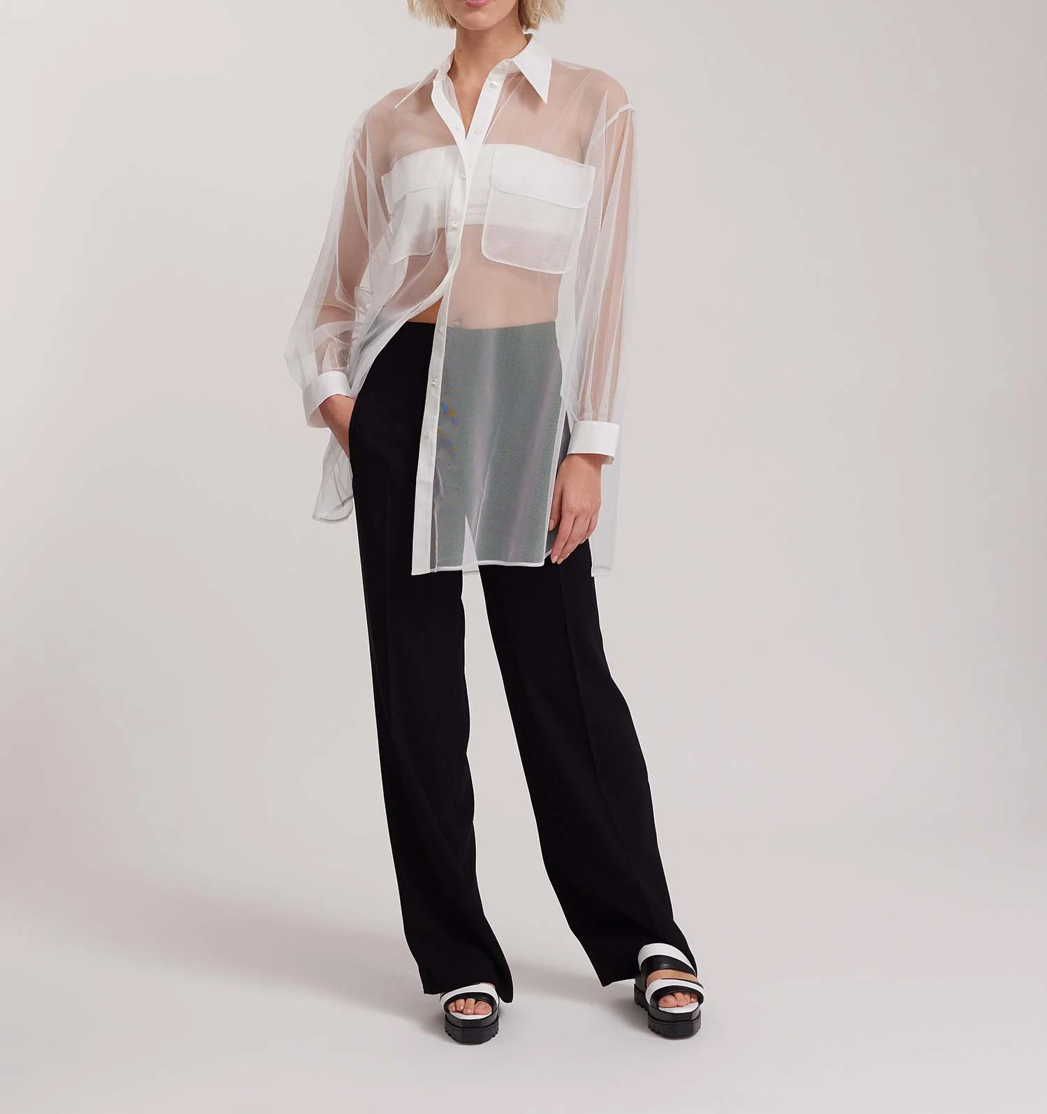 Transparent White Blouses Elegant Sexy Fashion
