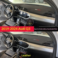 Tapis de sol en cuir anti-UV pour console centrale et tableau de bord Audi Q3 2019-2024 (MQ-669) - Isolation thermique et anti-éblouissement pour voiture
