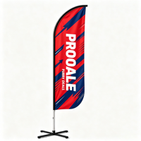 Drapeau en forme de larme de haute qualité avec mât en fibre de verre pour une publicité extérieure durable