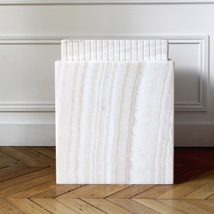 SH STONE Natural Stone Small Living Room Centre Furniture Gina Vanilla White Onyx <strong>Stool</strong> Bedstand <strong>Bedside</strong> <strong>Table</strong> <strong>Stool</strong> Side <strong>Table</strong> - Product Image 5