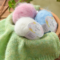 Fil de mohair et de soie doux et moelleux à effet halo pour tricoter, crocheter, pulls, écharpes, bonnets pour bébés, DIY