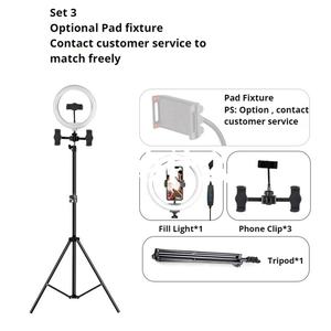 Trípode de Fotografía de 10 Pulgadas para Teléfono con Anillo de Luz de Relleno, Luz de Maquillaje para Transmisión en Vivo, Soporte de Piso Funcional de 2.1M - Product Image 3
