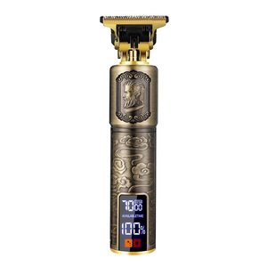 USB Charging Waterproof <strong>Electric</strong> Hair for LCD Digital Display Stainless Steel Blades Cutting Carving <strong>Trimmer</strong> Vintage Oil - Product Image 1
