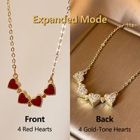 Collier réversible multi-styles fleur et cœur, motif personnalisable, ornement de cou tendance à superposer