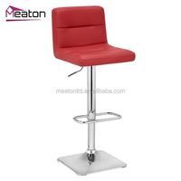 Tabouret de bar réglable en cuir PU au design moderne Tabourets de bar blancs à dossier haut avec repose-pieds