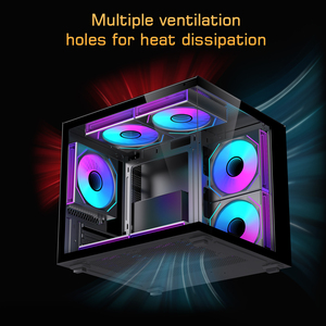 Gabinete ATX Lovingcool 2026 <span class=keywords><strong>de</strong></span> Alta Calidad para PC Gaming <span class=keywords><strong>de</strong></span> Escritorio con RGB, <span class=keywords><strong>la</strong></span> Torre <span class=keywords><strong>de</strong></span> Chasis para Juegos Más Popular con Ventiladores RGB - Product Image 4