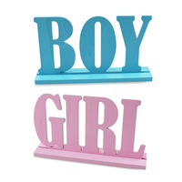 Décoration de table en bois « Garçon ou Fille » pour révélation du sexe, centres de table en lettres en bois pour fête prénatale