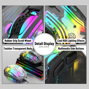 K-Snake Q16 Souris de jeu filaire illuminée entièrement transparente pour ordinateurs portables de jeu et ordinateurs de bureau-Vente en gros - Product Image 4