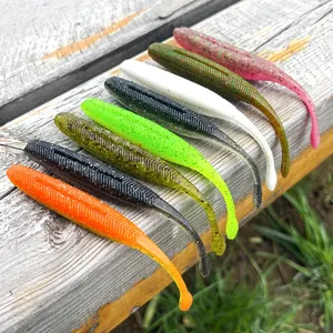 Señuelo de Pesca Spinpoler de 7.5cm, 9cm y 11cm, Doble Color, Cola Recta, Señuelo Artificial de Plástico Suave Tipo Finesse Worm, para Pesca en Agua Salada - Product Image 6