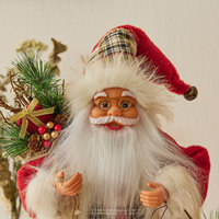 Ornement de Noël de poupée de père Noël fait à la main avec décoration de figurine de fête de lanterne de palais pour une utilisation en extérieur