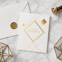 Enveloppe personnalisée en carton 300 g/m² 5x7 pouces avec gaufrage profond et dorure à chaud, en pâte recyclée, imprimée numériquement, pour carte de vœux d'événement d'entreprise