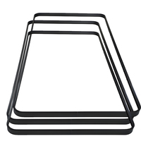 Miroir de salle de bain d'hôtel de haute précision, série 6000, forme arquée, rectangle arrondi, or noir, cadre en aluminium plié
