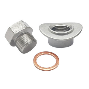 M18X1.5 Stainless Steel Exhaust Pipe Welding Nut Plug With <b>Copper</b> Gasket For Automotive Use - Product Image 4