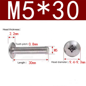 Vis autotaraudeuses métriques M2.5 en acier inoxydable zingué sur mesure, à tête hexagonale et embase cruciforme, avec épaule - Product Image 6