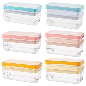 Kolay bırakma 64 buz küpü kalıpları konteyner buz kepçe silikon taban 32 Ice Cube tepsi kapak ve kutusu dondurucu - Product Image 3