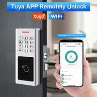 IP66 Hotel Smart Lock Interior Aluminum/Glass/Wood Doors with Card PIN Access Control Wi-Fi for Tuya App