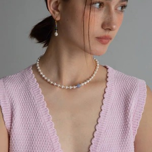 Collar de Perlas de Agua Dulce Azul Claro Wenchi, Perlas Mixtas Naturales Azul Mar, Moda Popular para Mujeres y Bebés - Product Image 2