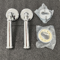 Ensemble de poignées de porte à levier en laiton chromé de luxe, serrure factice pour portes en bois, idéal pour chambres et toilettes