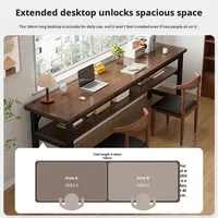 Bureau d'étudiant commercial moderne en bois, mural, double, design simple, mobilier de bureau, pour bureau à domicile, chambre de location, petit appartement