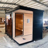 Sauna panorama luar ruangan berkinerja tinggi 3 orang Hemlock kaca tahan panas & isolasi harga grosir