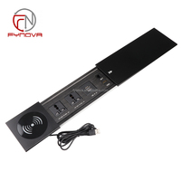 Enchufe de Mesa USB VGA RJ45 con 3 Tomas de Corriente AC NFC, Enchufe Deslizante Oculto para Escritorio, Accesorios de Mesa para Sala de Reuniones y Conferencias
