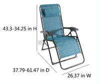 Chaise longue pliante d'extérieur portable de haute qualité, en tissu, réglable en hauteur, imperméable, séchage rapide, zéro gravité
