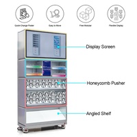 Vitrine de sol en métal personnalisée APEX avec écran LCD, poussoir en nid d'abeille et rangement dissimulé pour tabac