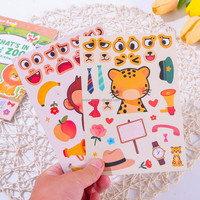 Livre d'autocollants DIY pour enfants sur le thème des émoticônes, autocollants réutilisables sur le thème des émotions, parfaits pour les cadeaux de fête pour enfants