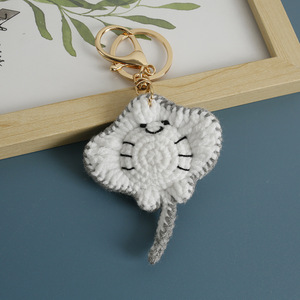 Cute Handmade Knitted Yarn Woven Crochet Ocean Sea Animal Fly Manta Ray Fish Keychain Pendant <b>Backpack</b> <b>Purse</b> Bag Charm Key Chain - Product Image 6