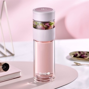 Borosilicate Double Wall Water <b>Bottle</b> with Lid Smart Clock-Remind Tea Infuser for Party - Product Image 2