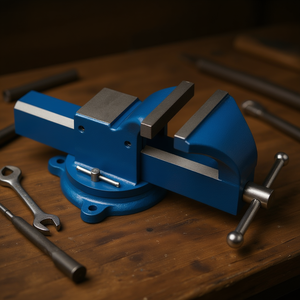 Tornillo de Banco Giratorio de Acero Fervi de 6 Pulgadas, Tornillo de Banco de Alta Resistencia con Mordaza Ajustable para Trabajos en Metal y Madera - Product Image 3