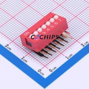 DA-07-R-T DIP Switch Switch Single Pole Single Throw 7 2.54mm 25mA - Product Image 1